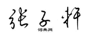 梁锦英张子轩草书个性签名怎么写