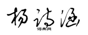 梁锦英杨诗涵草书个性签名怎么写