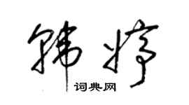 梁锦英韩婷草书个性签名怎么写