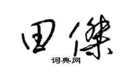 梁锦英田杰草书个性签名怎么写