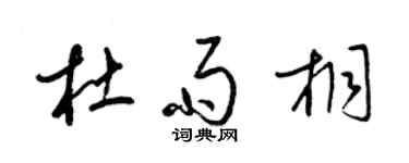 梁锦英杜雨桐草书个性签名怎么写