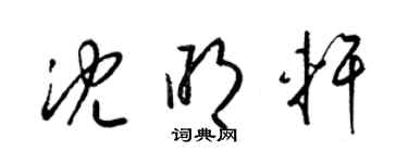 梁锦英沈明轩草书个性签名怎么写