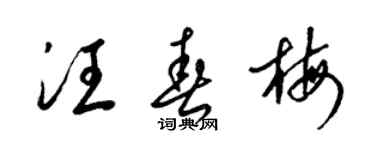 梁锦英汪春梅草书个性签名怎么写