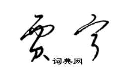 梁锦英贾宁草书个性签名怎么写