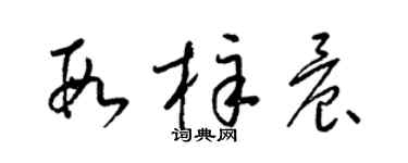 梁锦英段梓晨草书个性签名怎么写