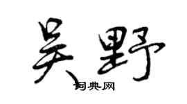 曾庆福吴野行书个性签名怎么写