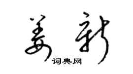 梁锦英姜新草书个性签名怎么写