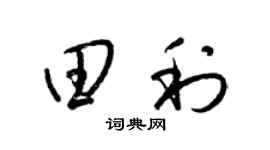 梁锦英田利草书个性签名怎么写