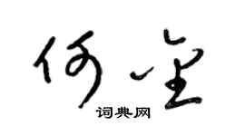 梁锦英何金草书个性签名怎么写