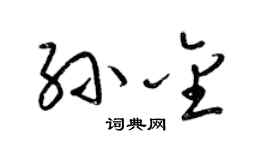 梁锦英孙金草书个性签名怎么写