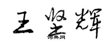 曾庆福王坚辉行书个性签名怎么写