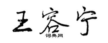 曾庆福王容宁行书个性签名怎么写