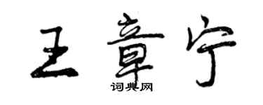 曾庆福王章宁行书个性签名怎么写