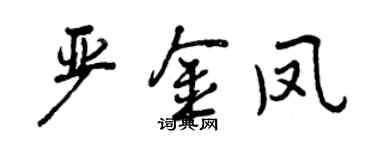 曾庆福严金凤行书个性签名怎么写