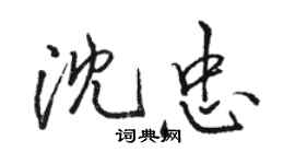 骆恒光沈忠行书个性签名怎么写