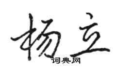 骆恒光杨立行书个性签名怎么写