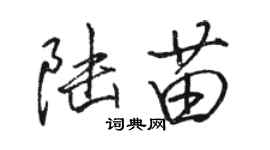 骆恒光陆苗行书个性签名怎么写