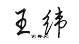 骆恒光王纬行书个性签名怎么写