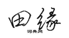 骆恒光田缘行书个性签名怎么写