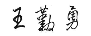 骆恒光王勤勇行书个性签名怎么写