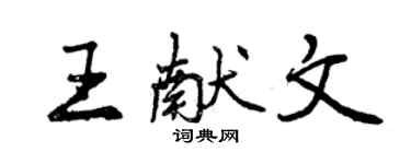曾庆福王献文行书个性签名怎么写