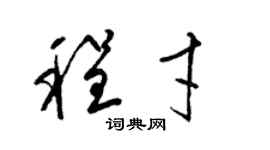 梁锦英程才草书个性签名怎么写