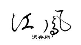 梁锦英江凤草书个性签名怎么写