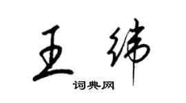 梁锦英王纬草书个性签名怎么写