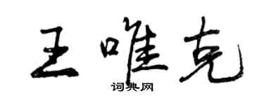 曾庆福王唯克行书个性签名怎么写