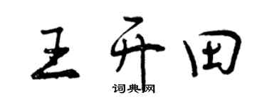 曾庆福王开田行书个性签名怎么写