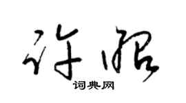 梁锦英许昭草书个性签名怎么写