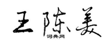 曾庆福王陈美行书个性签名怎么写