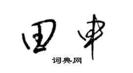 梁锦英田申草书个性签名怎么写