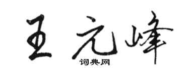 骆恒光王元峰行书个性签名怎么写