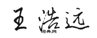 骆恒光王浩远行书个性签名怎么写