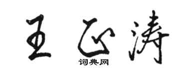 骆恒光王正涛行书个性签名怎么写