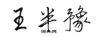 骆恒光王半豫行书个性签名怎么写
