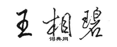 骆恒光王相碧行书个性签名怎么写