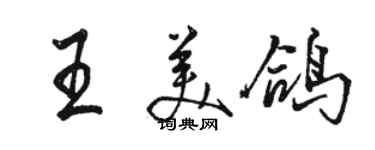 骆恒光王美鸽行书个性签名怎么写