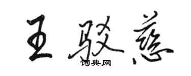 骆恒光王驳慈行书个性签名怎么写