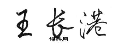 骆恒光王长港行书个性签名怎么写