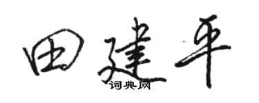 骆恒光田建平行书个性签名怎么写