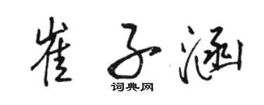 骆恒光崔子涵行书个性签名怎么写