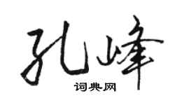 骆恒光孔峰行书个性签名怎么写