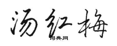 骆恒光汤红梅行书个性签名怎么写