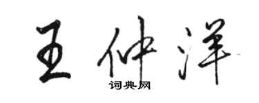 骆恒光王仲洋行书个性签名怎么写