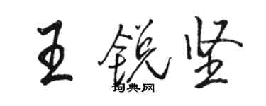 骆恒光王锐坚行书个性签名怎么写