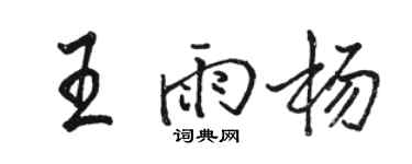 骆恒光王雨杨行书个性签名怎么写