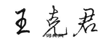 骆恒光王克君行书个性签名怎么写