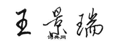 骆恒光王景瑞行书个性签名怎么写